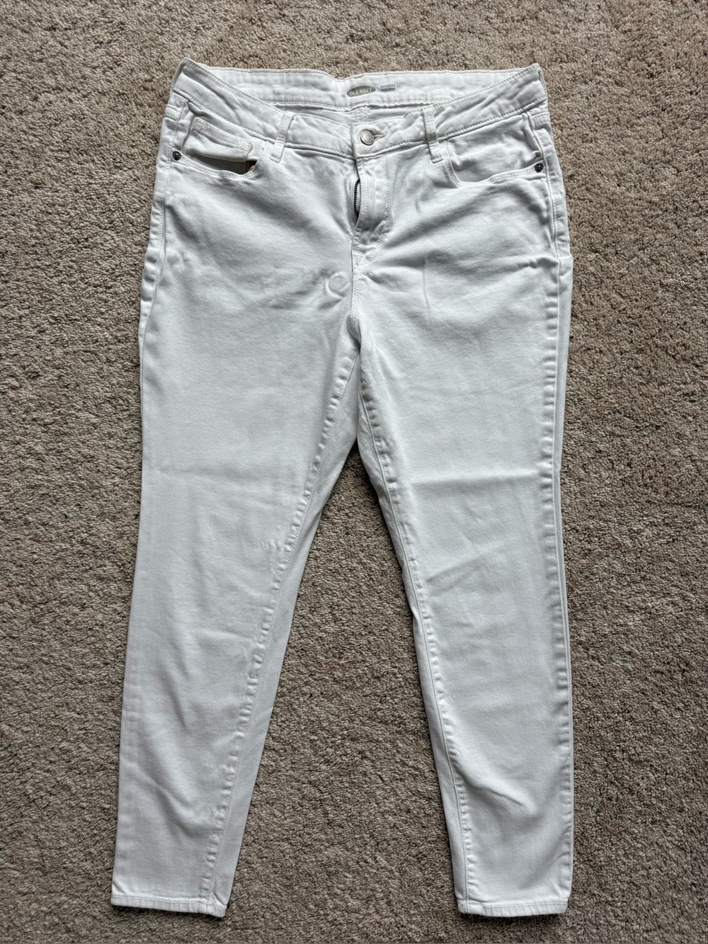 Old Navy Rockstar Super Skinny White Jeans Size 12 Excellent Condition Classic